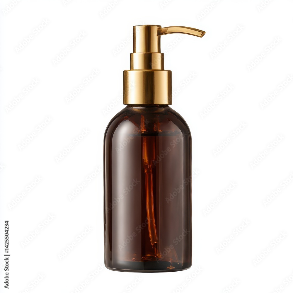 Cosmetic bottle with pump dispenser isolated on white background Cosmetic bottle with pump dispenser isolated on white background