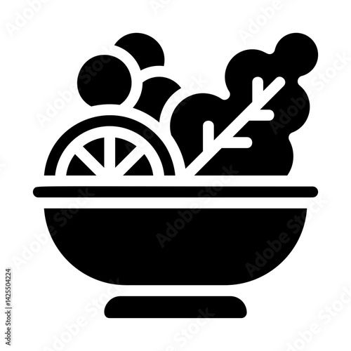 Salad Bowl Solid Icon