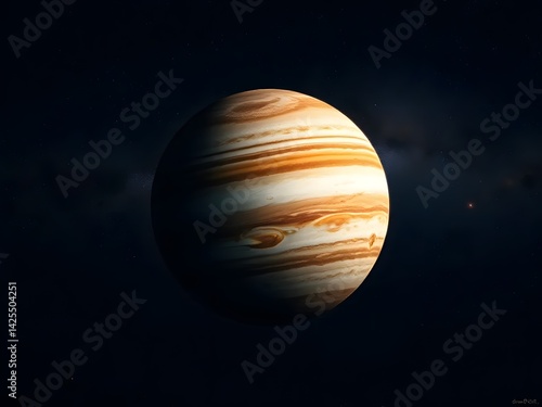 planet in space, moon in atmosphere