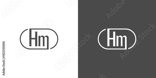  Letter HM Logo Design