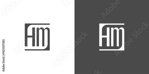  Letter HM Logo Design