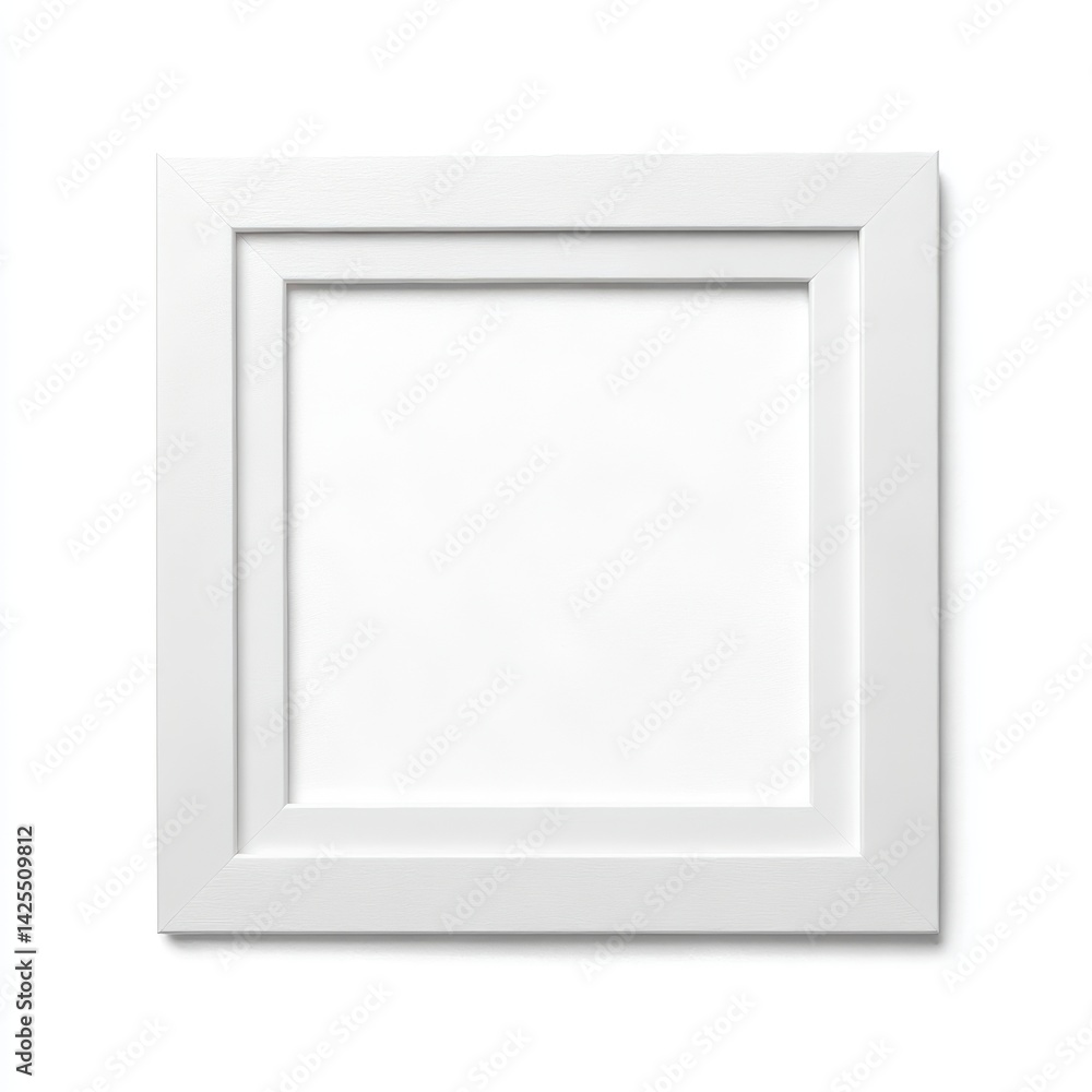 Square picture frame mockup isolated isolated on white background Square picture frame mockup isolated isolated on white background