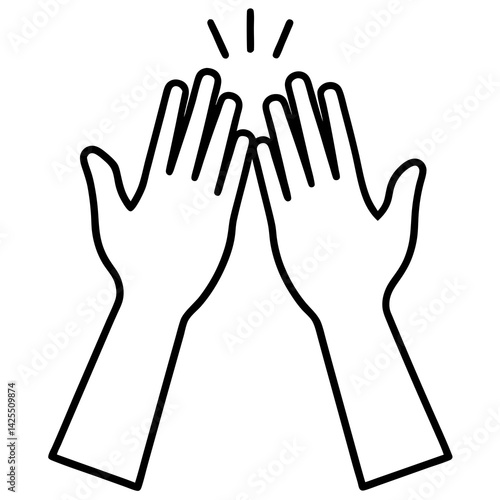 High five   with white background 