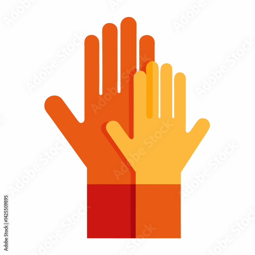 High five   with white background 