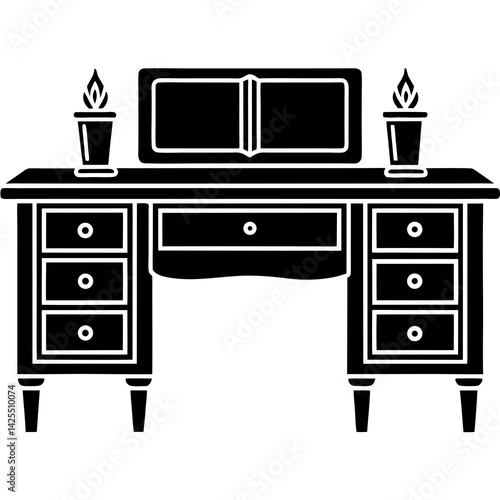 Executive desk  with white background 