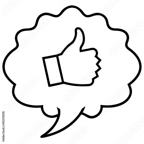 Chat bubble with thumbs up  