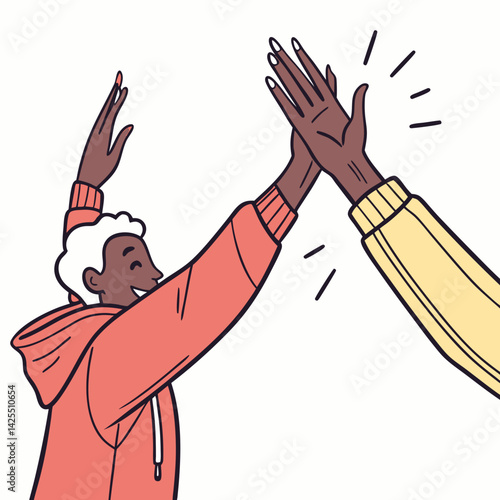 High five   with white background 