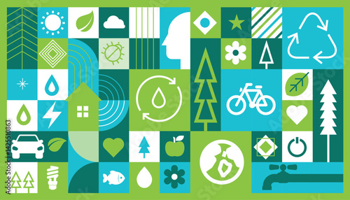 Earth day banner. Vector concept for graphic and web design, business presentation, marketing and print material, social media. Green template Infographic flat vector design.
