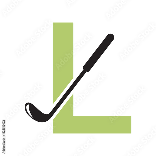 Golf Logo combine with letter L vector template