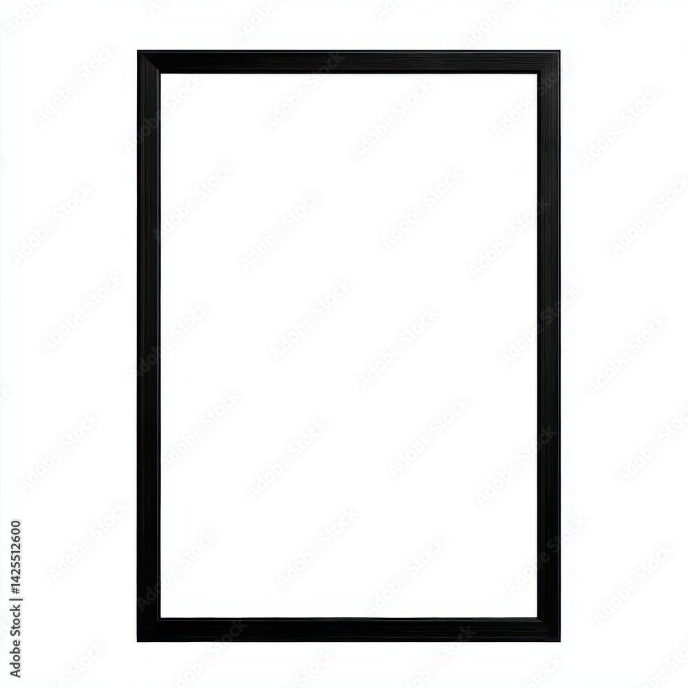 Black picture frame mockup isolated isolated on white background Black picture frame mockup isolated isolated on white background