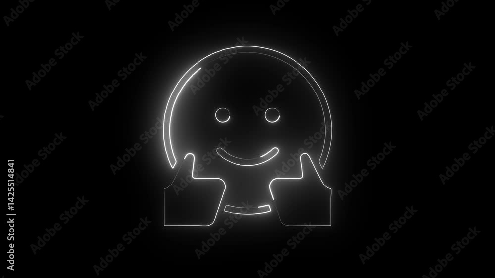Glowing neon like feedback icon isolated on black background. HD Video motion graphic animation icon Glowing neon like feedback icon isolated on black background. HD Video motion graphic animation icon