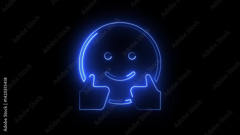 Glowing neon like feedback icon isolated on black background. HD Video motion graphic animation icon Glowing neon like feedback icon isolated on black background. HD Video motion graphic animation icon