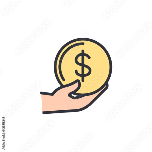 Give colored icons, minimalist vector illustration ,simple transparent graphic element .Isolated on white background