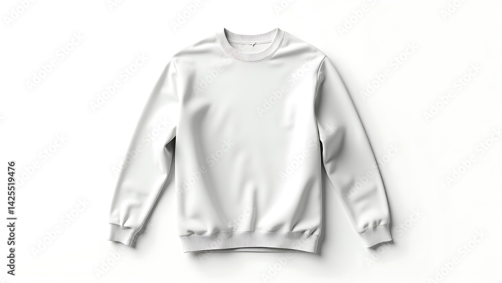 Blank White Crewneck Sweatshirt Mockup: Apparel Design Template Blank White Crewneck Sweatshirt Mockup: Apparel Design Template