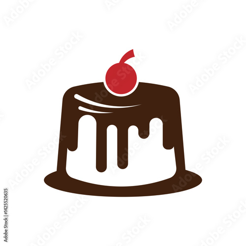 pudding logo icon illustration flat