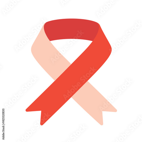 Red awareness ribbon symbolizing support for World Donor Day  