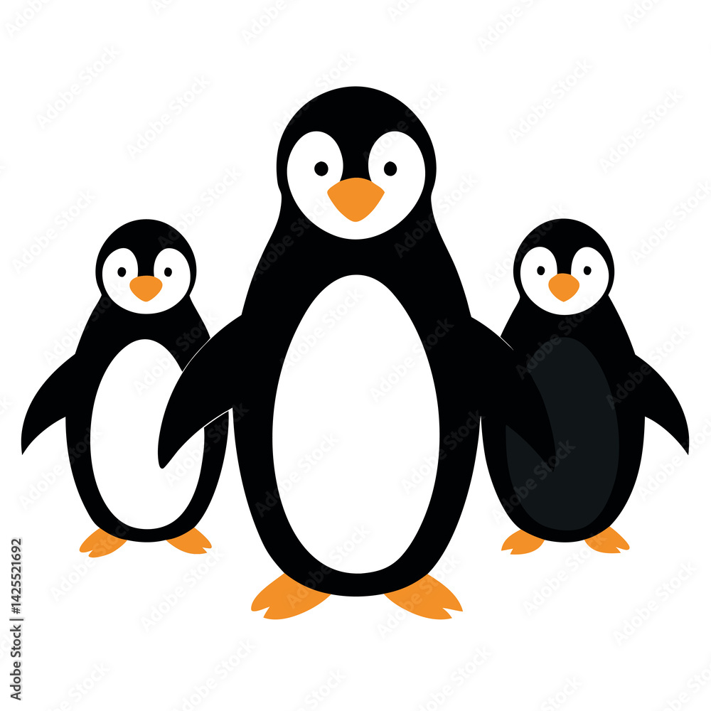 Obraz premium Separately-set-of-penguin-birds silhouette-vector 