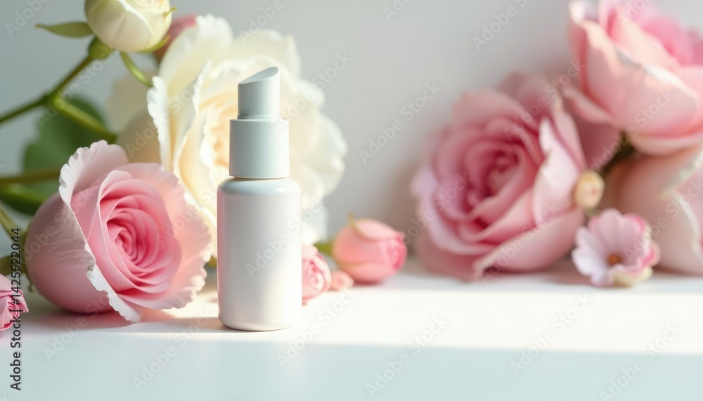 Pure white surface ideal for showcasing cosmetic items, isolated, backdrop Pure white surface ideal for showcasing cosmetic items, isolated, backdrop