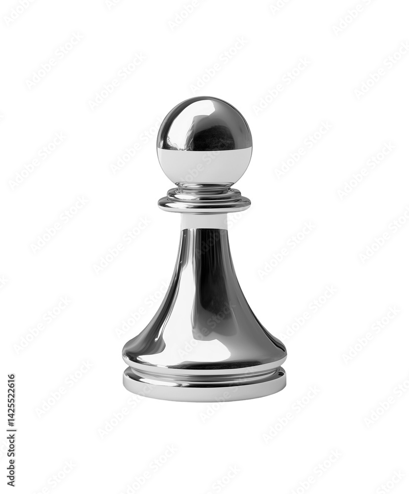 Metal pawn chess piece isolated on transparent background Metal pawn chess piece isolated on transparent background