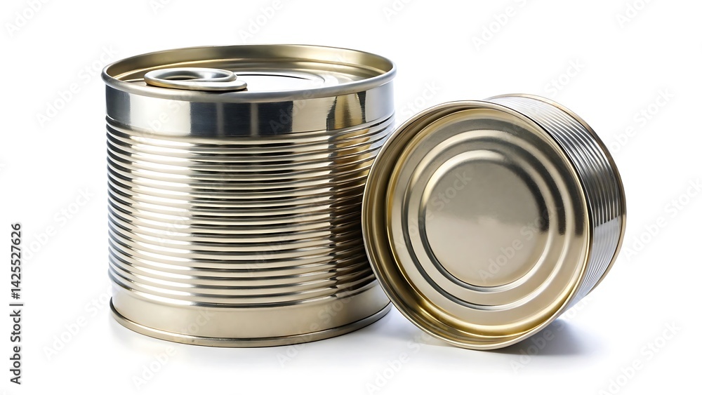 Open tin can isolated on white background Open tin can isolated on white background