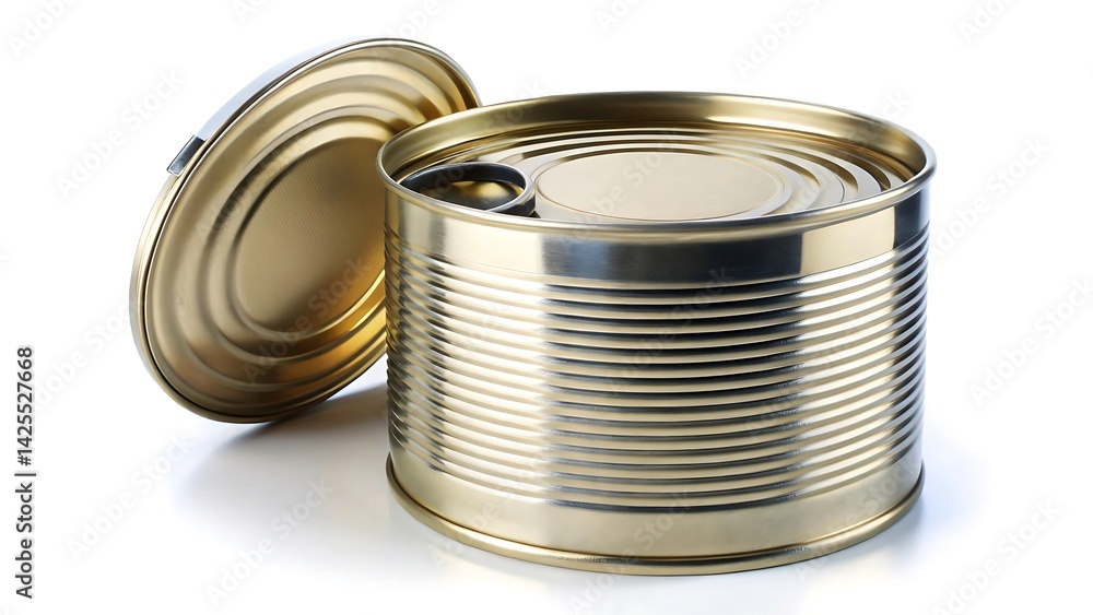 Open tin can isolated on white background Open tin can isolated on white background