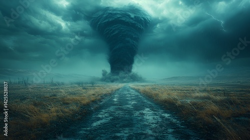 Dark Tornado on a Rural Road