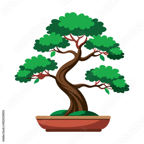 Bonsai tree vector art.