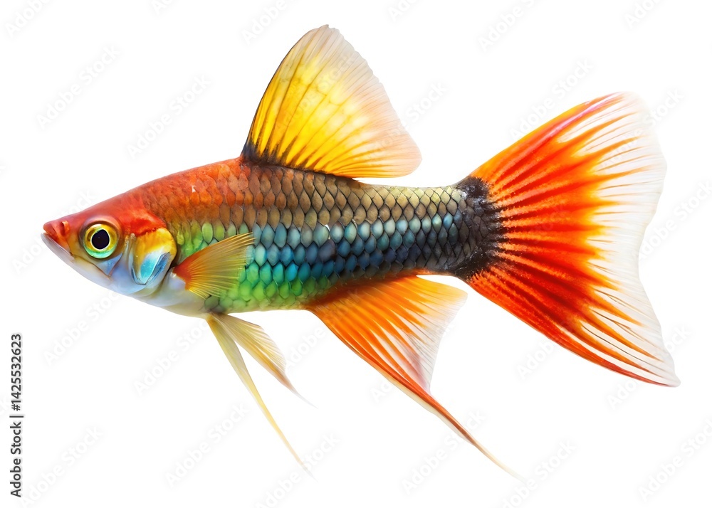 Fototapeta premium Swordtail fish isolated on white background
