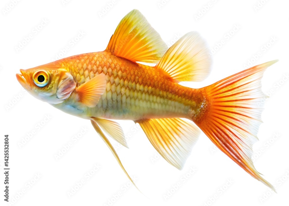 Swordtail fish isolated on white background Swordtail fish isolated on white background