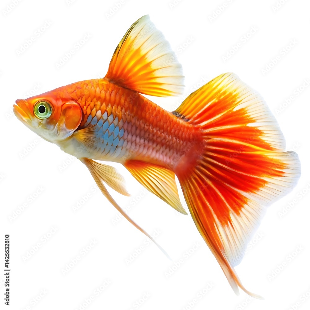 Fototapeta premium Swordtail fish isolated on white background