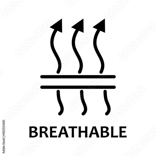 Breathable icon vector, outline style breathable icon, breathable fabric vector icon in trendy flat style illustration isolated on white background.