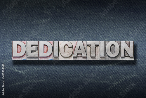 Obraz na płótnie dedication word den w salonie