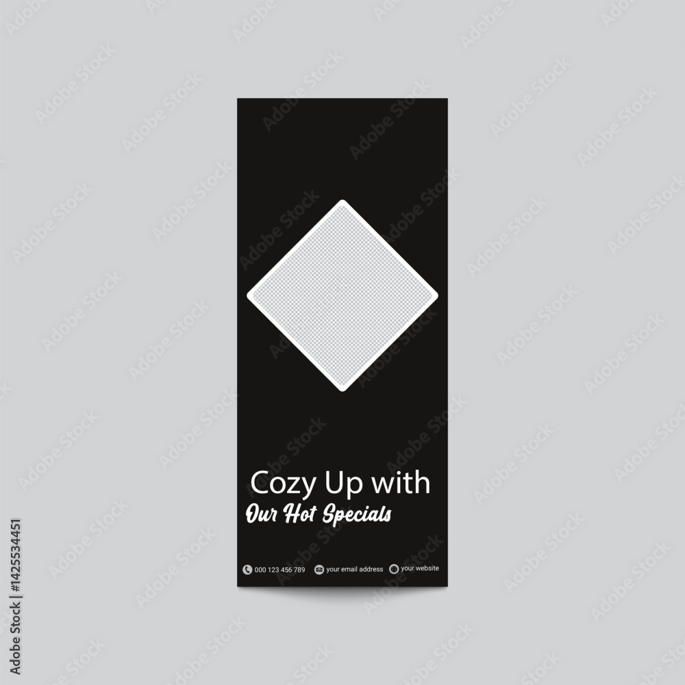 Black Promotional Banner Template For Hot Specials With Image Placeholders