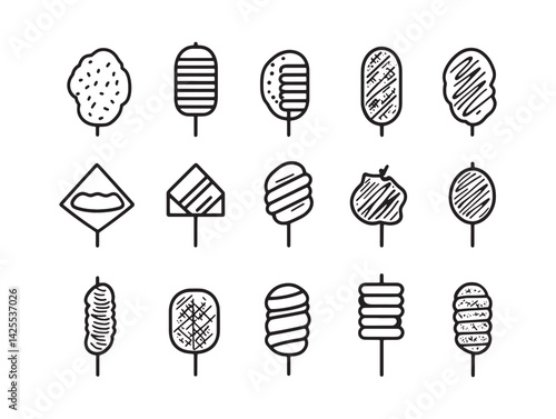 Savoring the Flavor of Lamb Kofta with Elegant Line Illustration