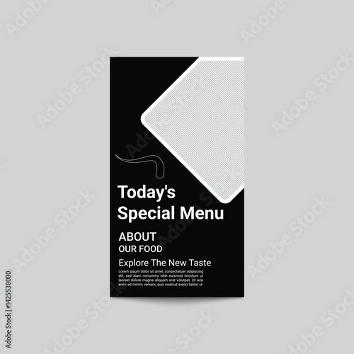 Minimalist Food Menu Design Template With Image Placeholder For Restaurant Promotion