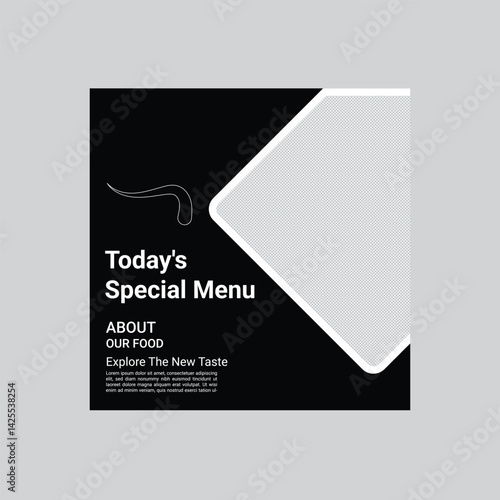 Modern Restaurant Menu Template For Social Media Promotion And Advertisement