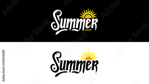 summer logo, minimal logo, typography logo, iconic logo, conceptual logo, sun logo, summer sun logo, sworn summer logo, logo, sworn logo 