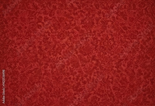Red damask flock wallpaper, retro vintage style, home, white, image