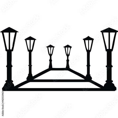 Four stylized black top hats and magic wands, with sparkling stars.