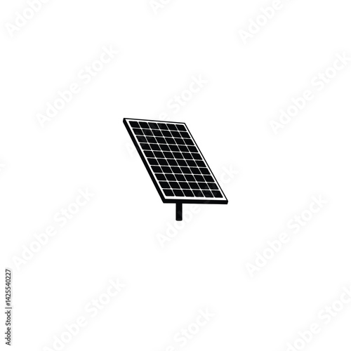 Solar Panel silhouette on white background