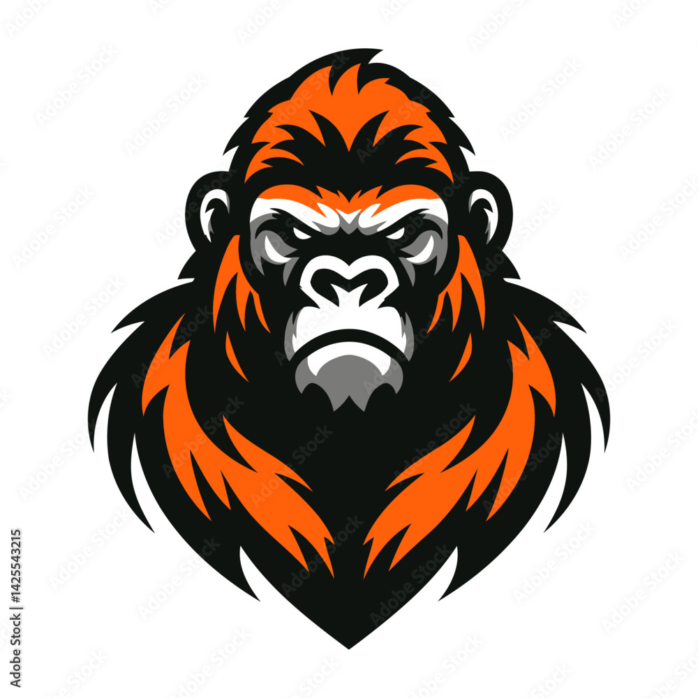 Fototapeta premium Gorilla vector and illustration isolated on white background.