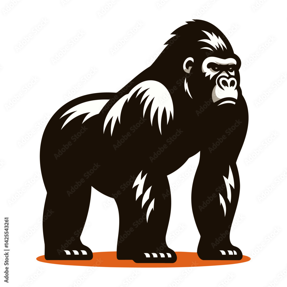 Obraz premium Gorilla vector and illustration isolated on white background.