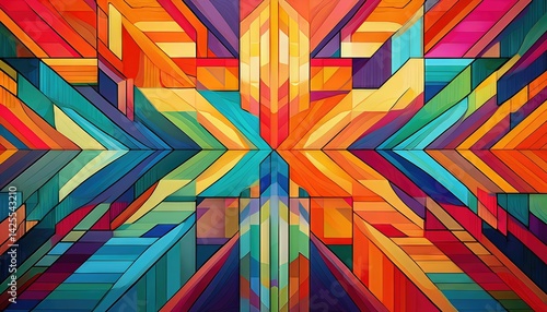 Wallpaper Mural Vibrant Geometric Mosaic A Mesmerizing Abstract Pattern of Intersecting Colorful Shapes Creating an EyeCatching Artwork, Showcasing a Dynamic Mix of Colors and Textures. Torontodigital.ca