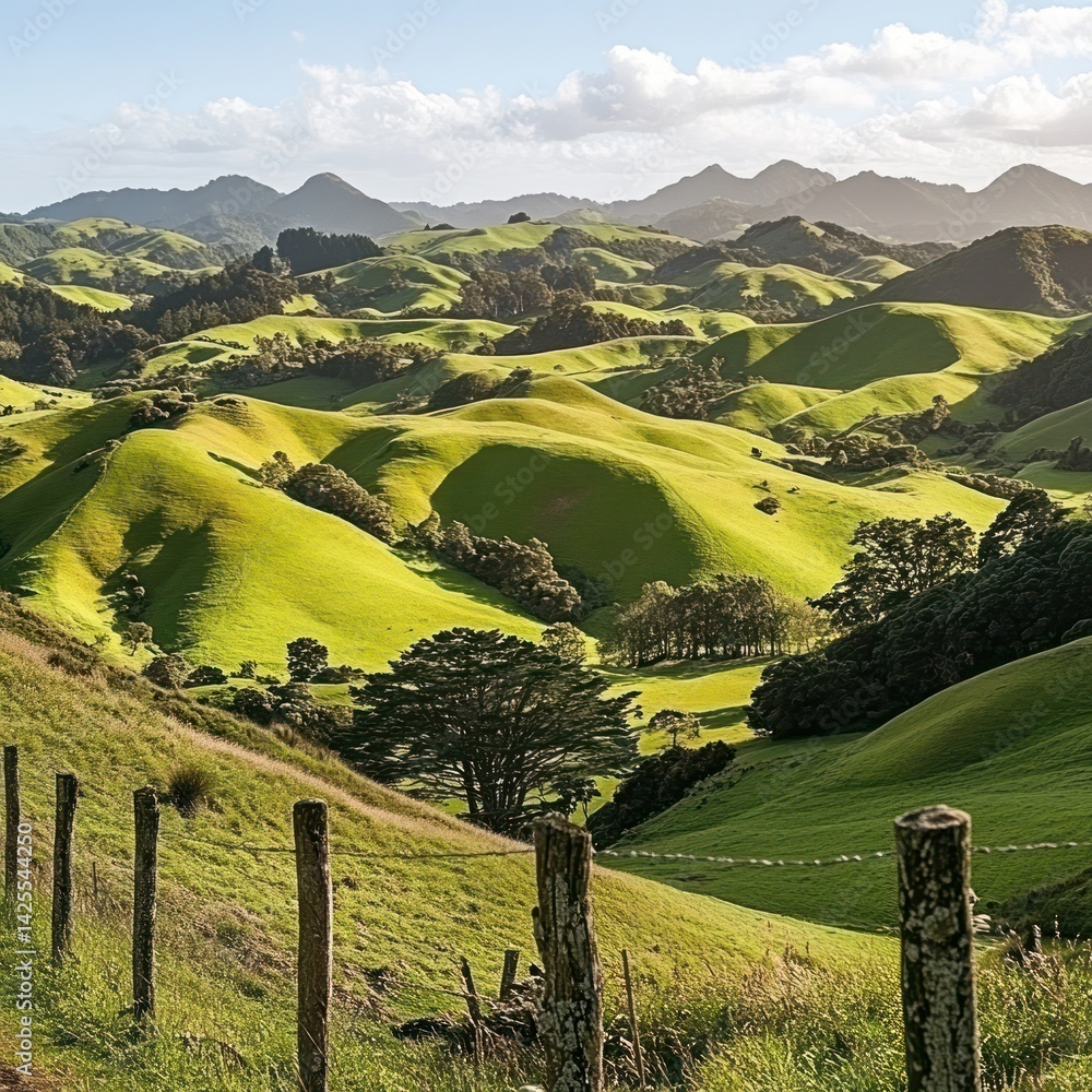 Fototapeta premium Rolling Hills Farmlands, Scenic View
