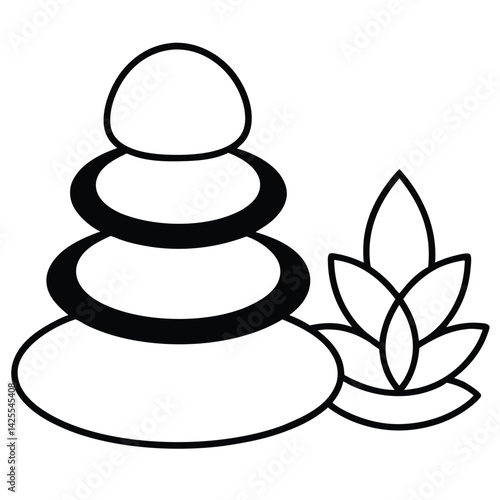 Canvas Print spa stones and towel