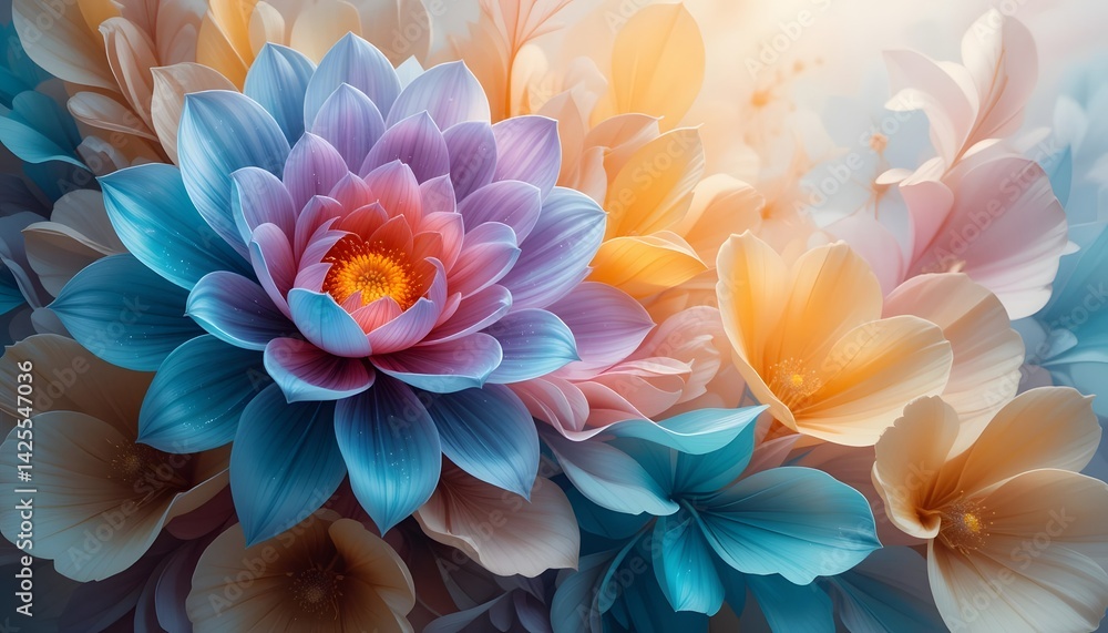 Fototapeta premium Pastel Flowers Arrangement