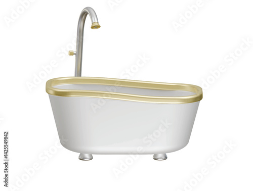 bathtub icon 3d illustration render