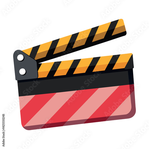 movie clapper board vector illustration on white background 