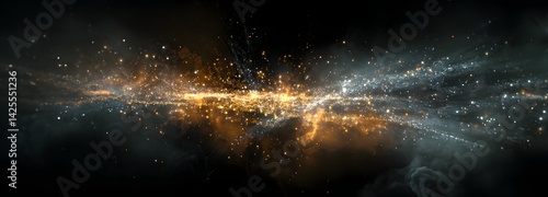 Special effect particle image on black background