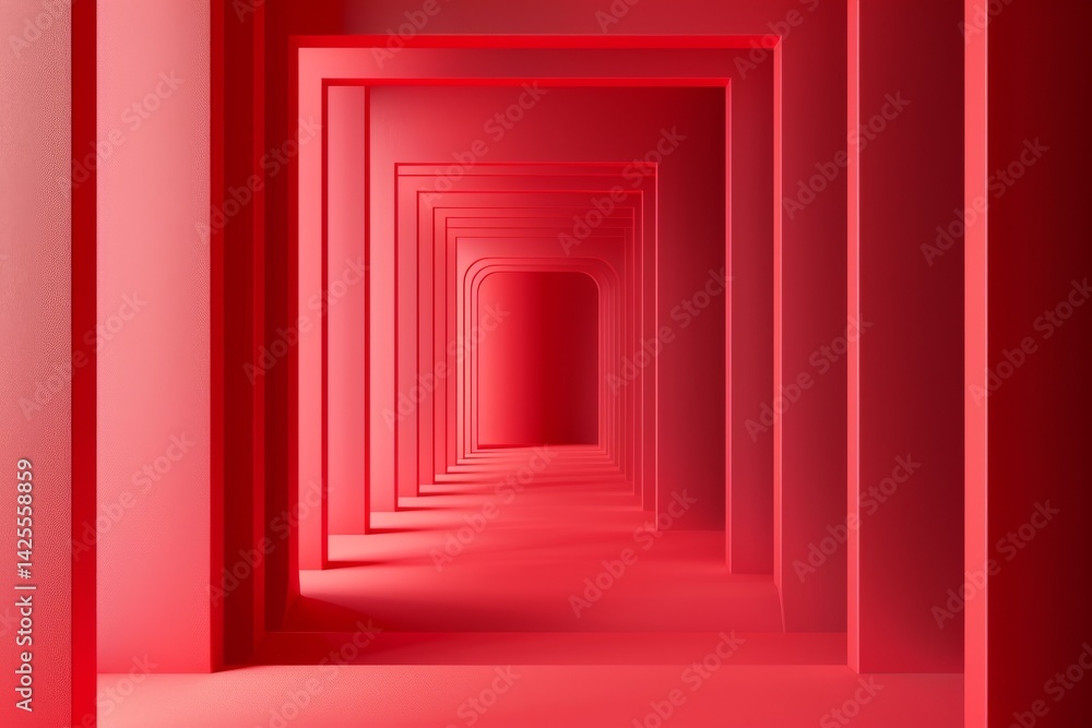 Abstract Red Corridor Abstract Red Corridor